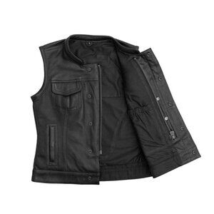 Jessica Perforated Women's Club Style Motorcycle Leather Vest